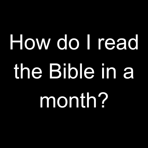 How do I read the Bible in a month?